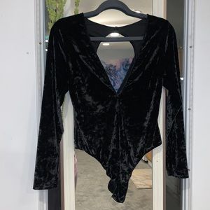 Velvet black bodysuit Victoria secret size M/L
